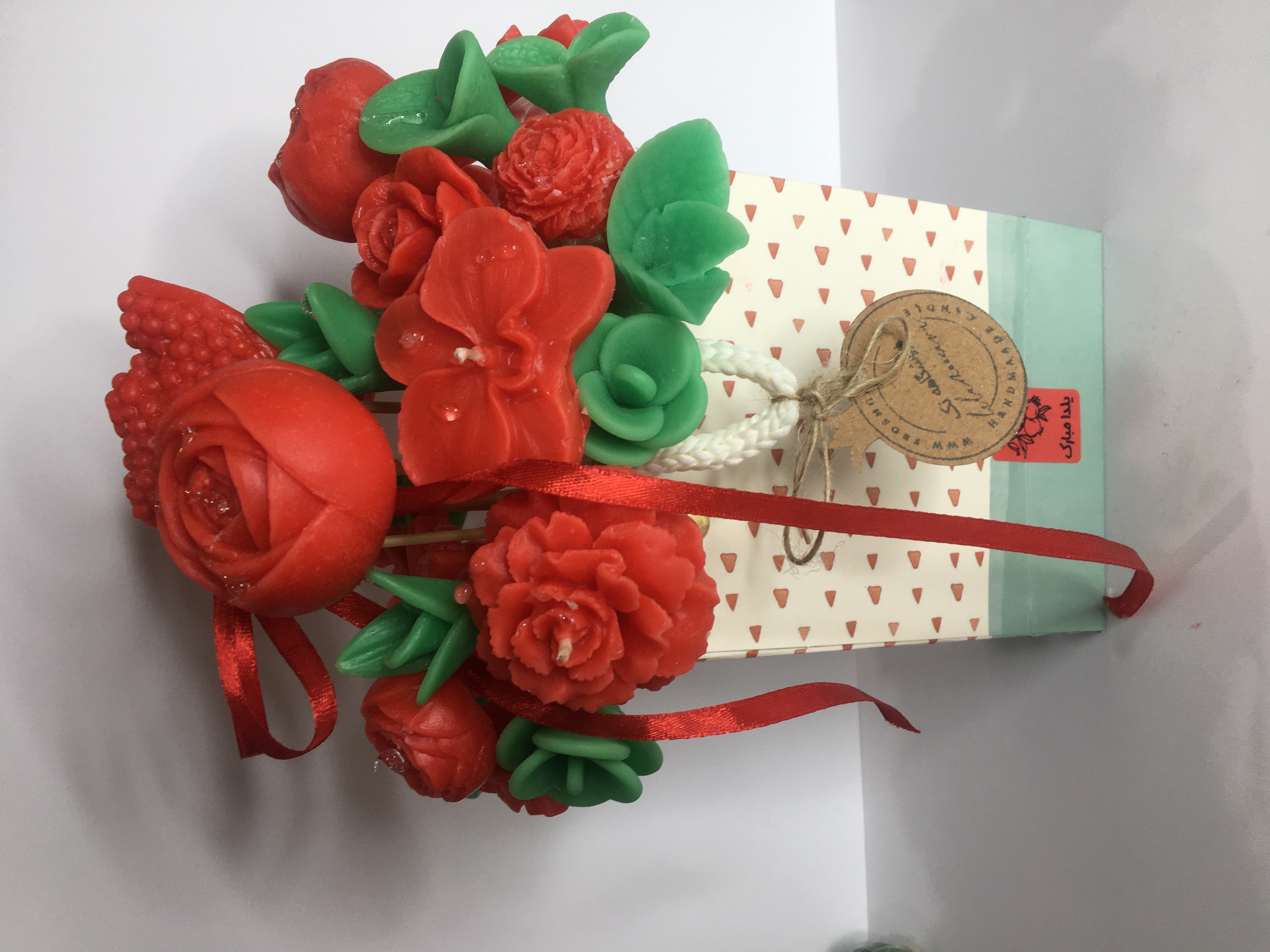 باکس گل شمع یلدایی با انار دستساز